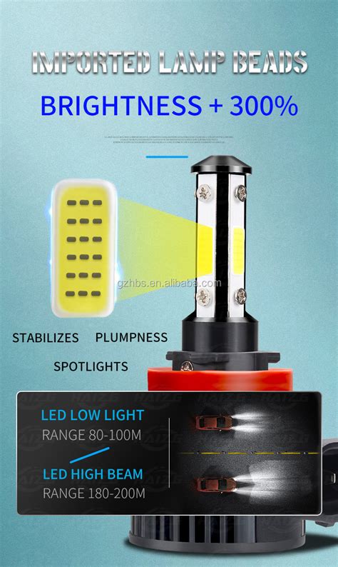 Haizg Auto Led Headlight Cob D Sides Bulbs H Led Car Lighting System