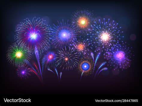 Fireworks background party celebration light Vector Image