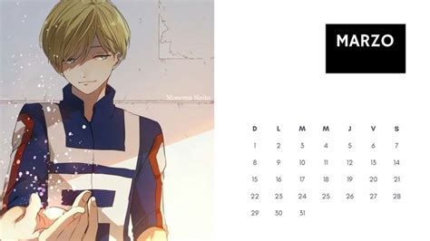 calendario bnha top Clases de anime Artesanías de anime