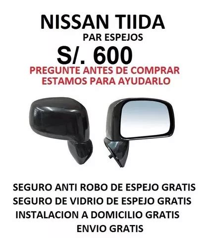 Espejos Nissan Tiida Seguro Antirrobo Instalaci N Envio Cuotas Sin