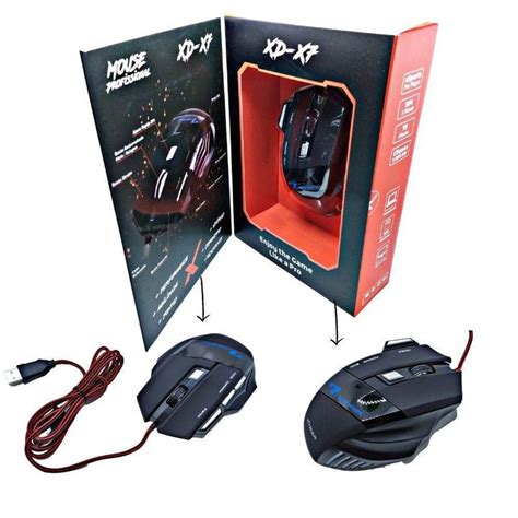 Mouse Profissional Fio Gamer X Dpi Led Ptico Usb P Pc Jogo