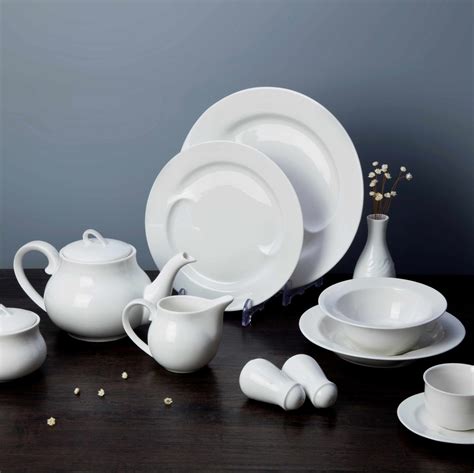 10 piece restaurant white ceramic dinnerware set-Two Eight Ceramics