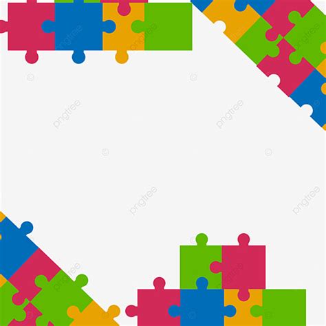 Autism Puzzle Piece Border Clip Art