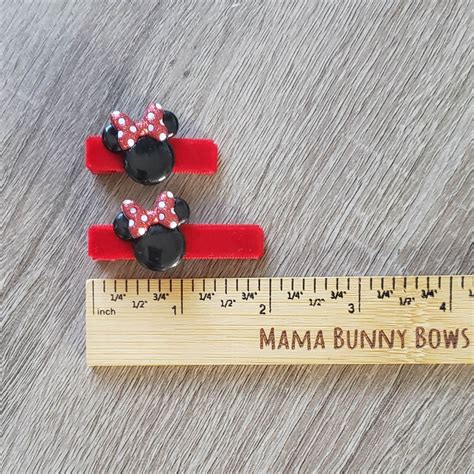 Minnie Mickey Mouse Ears Hair Clips Colorful Velvet Alligator Etsy