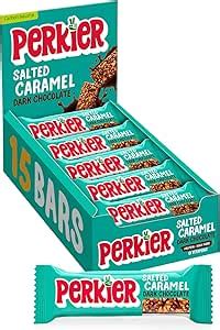 Perkier Salted Caramel Dark Chocolate Bars 15 Bars Vegan Gluten