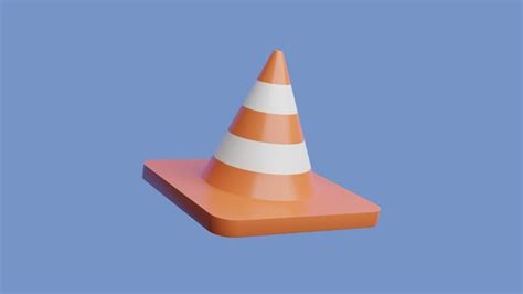 Premium Photo Traffic Cone D Icon Isolated On Blue Background