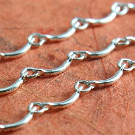 Sterling Silver Chain Bulk Curved Bar And Circle Chain