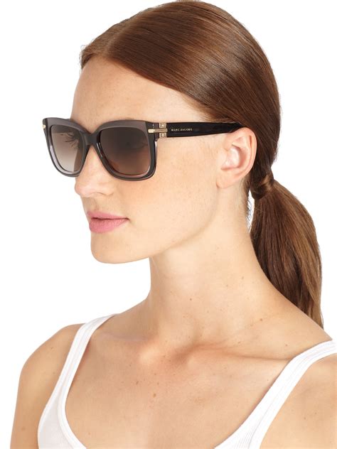 Lyst Marc Jacobs Oversized Acetate Square Sunglasses In Black