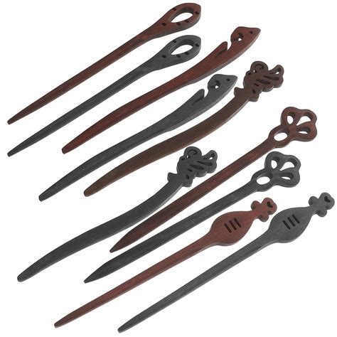 10 Pcs Hairpin Wood Stick Chinese Sticks Tiara Clip Ebony Accessories