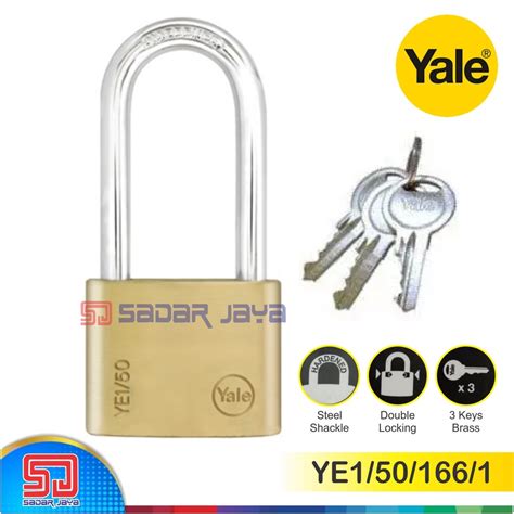 Jual Yale YE1 50 166 1 Gembok Kuningan 50mm Leher Panjang 66mm Padlock