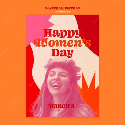 Free Psd Flat Design Womens Day Poster Template