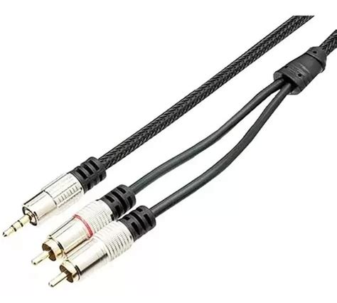 Cabo Trancado Em Nylon Plug P2 Estereo 2rca Dourado 1 8m MercadoLivre