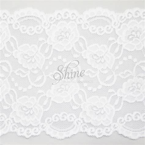 Stretch Lace Trimming 180 White Shine Trimmings And Fabrics