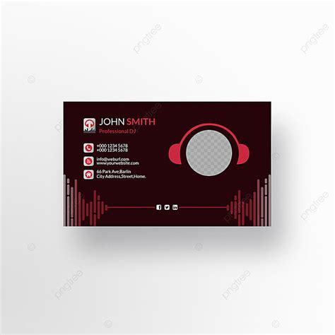 Dj Modern Red Business Card Template Download On Pngtree