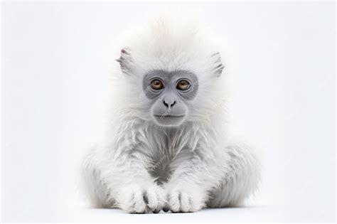 Premium Ai Image A White Monkey Sitting On A White Surface