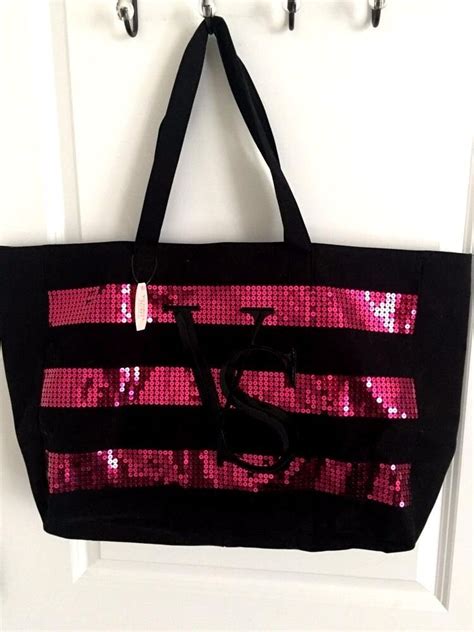 Victorias Secret Signature 2014 Black Friday Large Sequins Tote Nwt Black Friday Pink Sequin