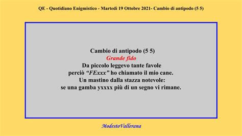 Cambio di antipodo 5 5 Martedì 19 Ottobre 2021 QE Quotidiano