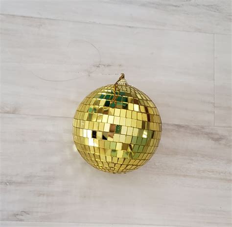 Gold Disco Ball Cake Topper 4 Inch Silver Mirror Ball 60th Birthday