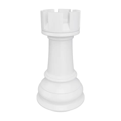 D Rendering White Rook Isolated On Transparent Background Object