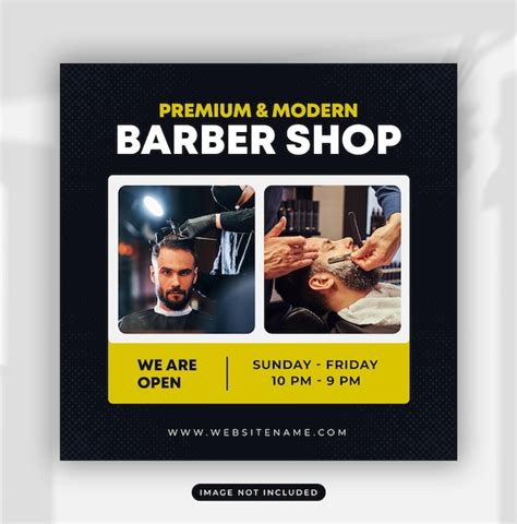 Modelo De Cartaz De Barbearia Postagem Em Redes Sociais Ou Banner Do