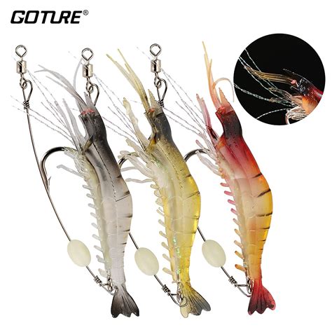 Goture 3pcs Soft Luminous Shrimp Fishing Lure 9cm 6g Bait Soft Lures