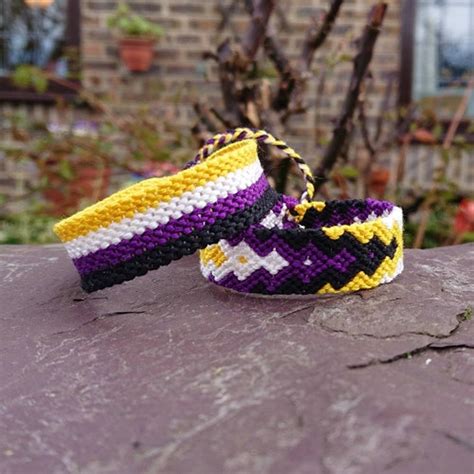 Subtle Non Binary Pride Flag Friendship Bracelet Non Binary Etsy