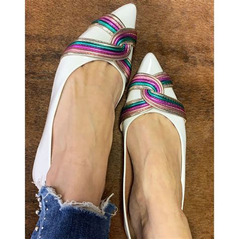 Sapatilha Bico Fino Stefany Off White Shopee Brasil