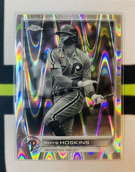 2022 Topps Chrome Sonic Lite Base Black White RayWave 8 Rhys Hoskins