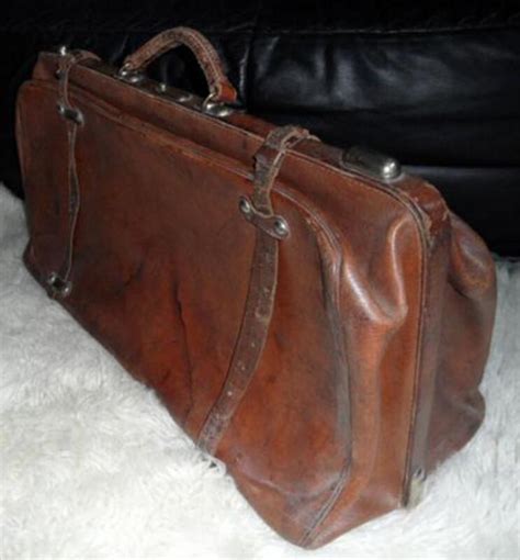 Superbe Rare Grand Sac Voyage Ancien En Cuir Maranville