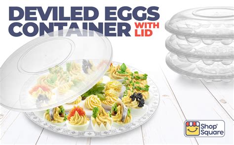 Deviled Egg Containers And Platters 3 Pack 15 Slot Clear Plastic Trays With Lid