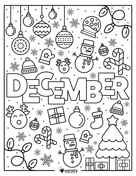 Free December Coloring Page By Variety The Childrens Charity Of St