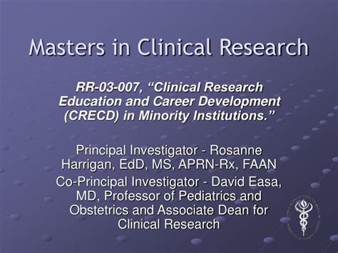 Ppt Masters In Clinical Research Powerpoint Presentation Free