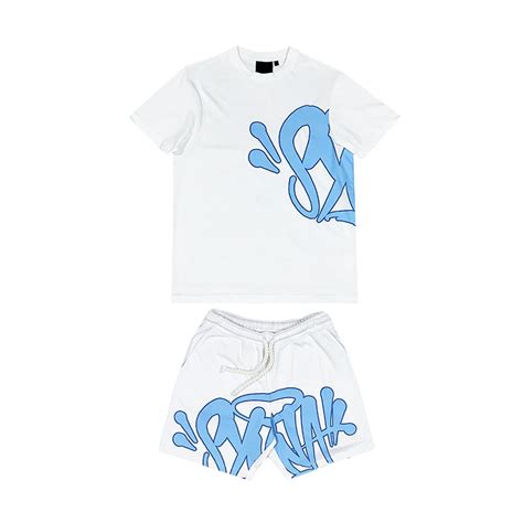 Syna World Logo Twin Set White Blue Points Streetwear Store