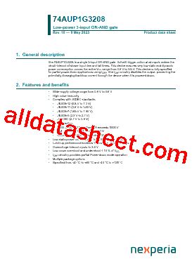 Aup G Datasheet Pdf Nexperia B V All Rights Reserved