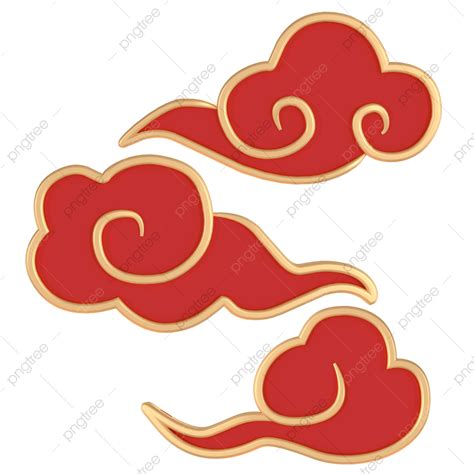 Red Cloud Clipart Transparent PNG Hd 3d Red Traditional Festival