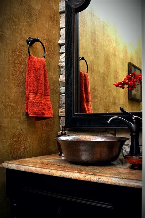 Bathroom Hammered Copper Vessel Sink And Granite Counter Ownalandmark Bathroom Sink