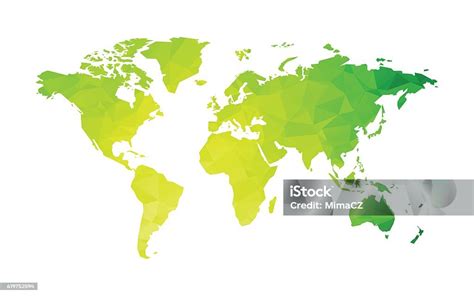 抽象的な緑の幾何学的な世界地図 イラストレーションのベクターアート素材や画像を多数ご用意 イラストレーション ベクター画像 世界