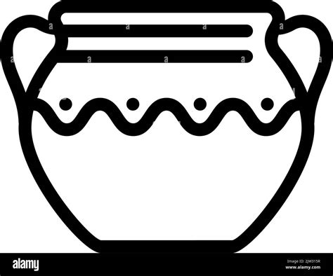 Craft Clay Crockery Line Icon Vector Illustration Stock Vector Image