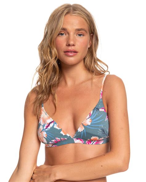 Roxy Womens Printed Beach Classics Fixed Tri Bikini Top North