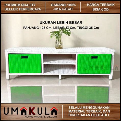 Jual LEMARI ROTAN SINTETIS 3 LACI RAK Bufet Buffet Kabinet Rattan