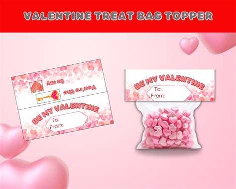 Valentine Treat Bag Toppers Printable Class T Candy Cookie Treat