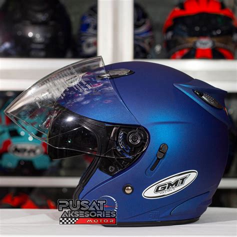 Jual Helm Half Face Gmt Original Double Visor Helem Motor Sni Murah