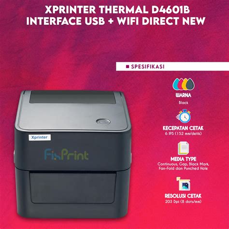 Jual Printer Label Barcode XP D4601B USB Wireless New XPrinter Thermal