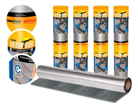 Manta Asfáltica Auto Adesiva Aluminizada Kit 4un 90cm X 10m Dryko