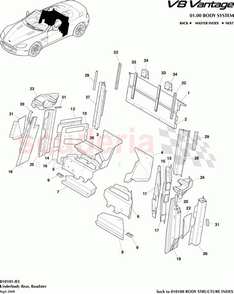 Underbody Rear Roadster Parts For Aston Martin V8 Vantage Scuderia