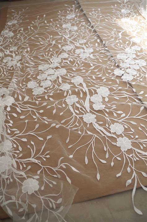 Embroidered Tulle Lace Fabric For Bridal Dress Lace Fabric Etsy