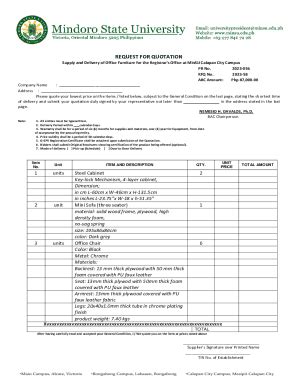 Fillable Online Supply And Delivery Of Office Furniture For The