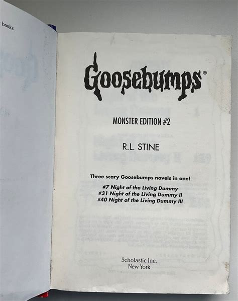 Goosebumps Monster Editions 2 3 Rl Stine Set Of 2 Etsy