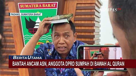 Anggota DPRD Sumbar Nofrizon Sumpah Di Bawah Al Quran Bantah Ancam ASN