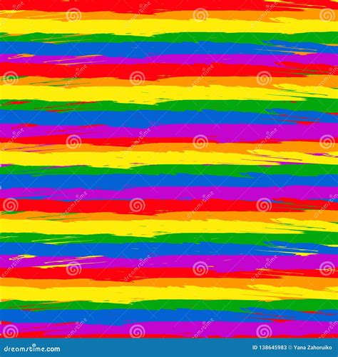 Rainbow Creative Seamless Pattern Lgbt Flag Colors Stock Vector